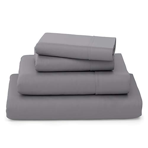 Cosy House Collection Luxury Bamboo Bed Sheet Set - Bedding Blend from Natural Bamboo Fiber - Resists Wrinkles - 4 Piece - 1 Fitted Sheet, 1 Flat, 2 Pillowcases - Full, Grey