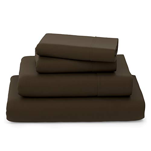 Cosy House Collection Luxury Bamboo Bed Sheet Set - Bedding Blend from Natural Bamboo Fiber - Resists Wrinkles - 4 Piece - 1 Fitted Sheet, 1 Flat, 2 Pillowcases - Queen, Chocolate