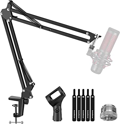 InnoGear Microphone Arm, Upgraded Mic Arm Microphone Stand Boom Suspension Stand with 3/8" to 5/8" Screw Adapter Clip for Blue Yeti Snowball, Yeti Nano, Yeti x and other Mic, Medium