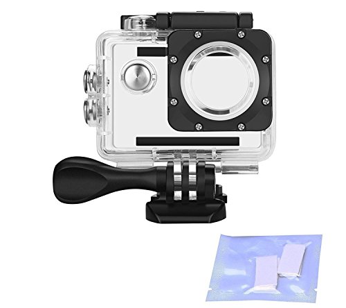 Vemico Action Camera Waterproof Case for AKASO EK7000 EK5000/ DBPOWER/Lightdow/Campark/WIMIUS/EKEN/ SJ4000/ ODRVM/Lightdow/APEMAN/NEXGADGET with Anti-Fog Inserts (Clear)