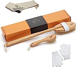 Premium Dry Brushing Body Brush Set- Natural Boar Bristle Body Brush, Exfoliating Face Brush & One Pair Bath & Shower Gloves. Free Bag & How To â€“ Great Gift For A Glowing Skin & Healthy Body