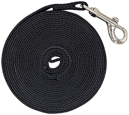 Justzon Cotton Web Dog Training Lead Black (20-Feet)