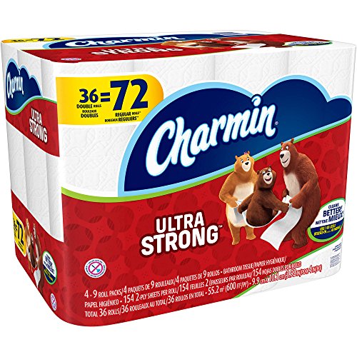 Book Cover Charmin Ultra Strong Toilet Paper Double Rolls, 154 sheets, 36 rollsUltra Strong Toilet Paper Double Rolls, 154 sheets, 36 rolls