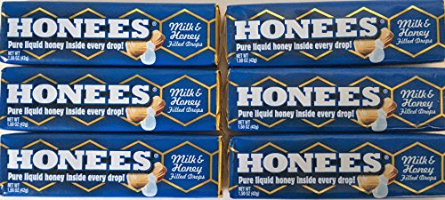 Book Cover Honees All Natural Milk & Honey Flavor Honey Filled Drops 9 Count (Pack of 6)