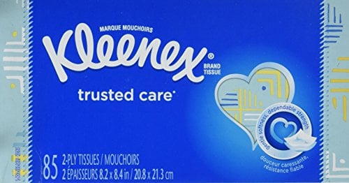 Book Cover Kleenex Trusted Care Everyday Facial Tissues, Flat Box, 1 Pack,85 Count
