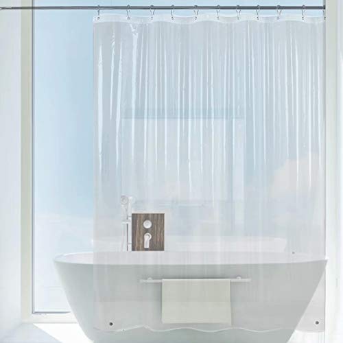 Book Cover Caitlin White Clear PEVA Shower Curtain Liner, Waterproof, Odorless, Eco Friendly, 72x72 Inches with Magnets