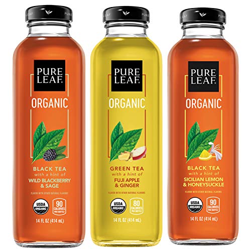 Pure Leaf, Organic Iced Tea Variety Pack, 14oz Bottles (Pack of 8) (Packaging May Vary)