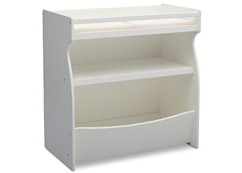 Book Cover Delta Children 2-in-1 Changing Table and Storage Unit with Changing Pad, Bianca White