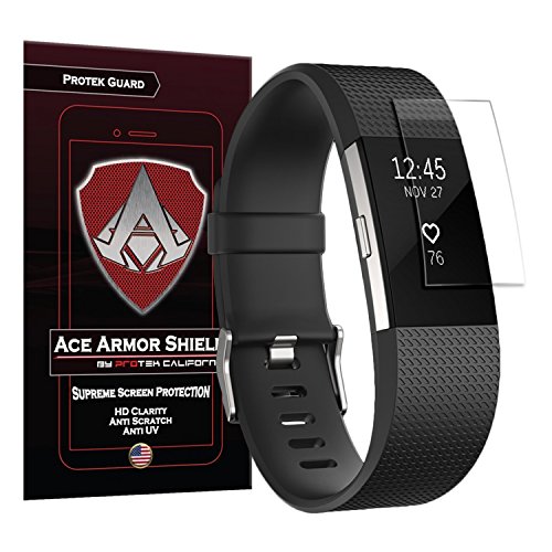 Ace Armor Shield Protek Guard Screen Protector for The Fitbit Charge 2 (6 Pack) with Free Lifetime Replacement Warranty