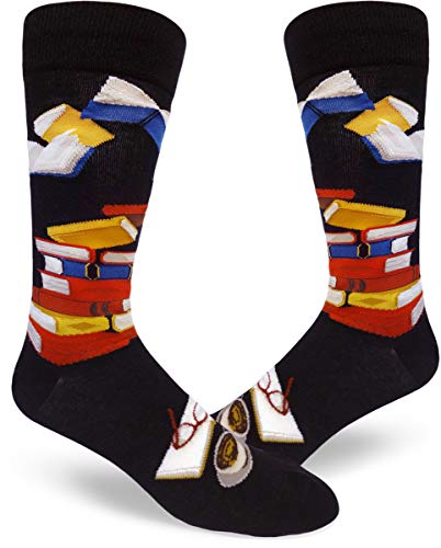 ModSocks Men's Bibliophile Men's Crew Socks in Black