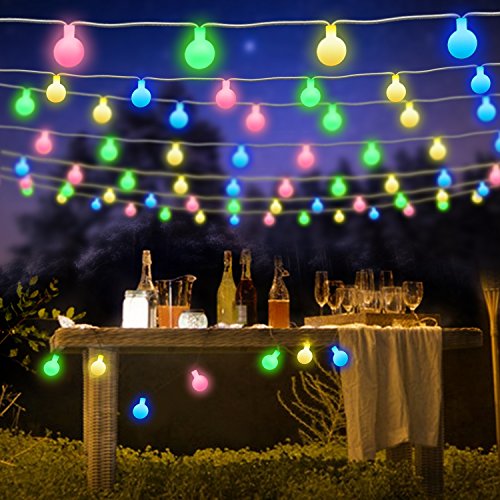 BlueFire Super Bright LED Ball String Lights DC Powered with 50 LEDs, Waterproof Globe String Light for Holiday Christmas New Year Wedding Gardens Lawns Patios Indoor & Outdoor Decoration (Multicolor)