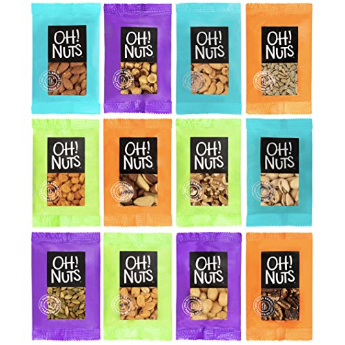 Book Cover 12 Individual Nuts & Seed Healthy Snacks Variety Pack - All Natural Grab N Go Keto Snack Bar Packs for Trail, Office, Travel, College Dorm, Kid, Adult Assorted Vegan Low Carb Plant-Based Single Serve