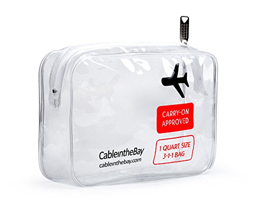 TSA Approved Clear Travel Toiletry Bag | Quart Sized with Zipper | Airport Airline Compliant Bag | Carry-On Luggage Travel Backpack for Liquids/ Bottles| Men's and Women's 3-1-1 Kit | 311 Bag