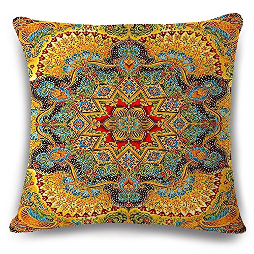 Book Cover The Boho style the ring geometry Pillow Case Cotton Blend Linen Cushion Cover Sofa Decorative Square 18 Inches family life (10)