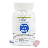 Core Med Science Methyl B12 Folate Supplement for Women & Men - 5-MTHF Pills Support Mood, Cognitive, & Heart Health - Methylfolate Vitamin B9 for Homocysteine Levels & Methylation Cycle (60 Count)