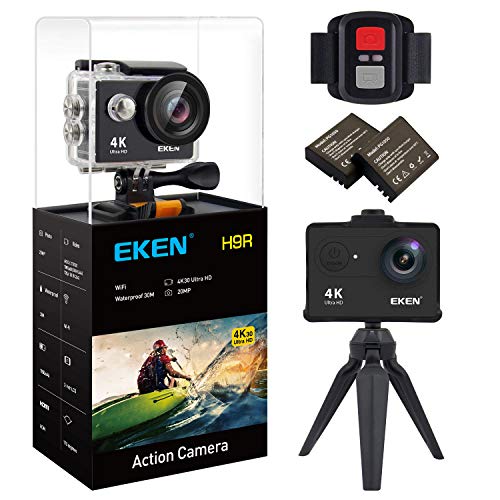 Book Cover New EKEN H9R Action Camera 4K WiFi Waterproof Sports Camera Full HD 4K30 2.7K30 1080p60 720p120 Video Camera 20MP Photo and 170 Wide Angle Lens Includes 11 Mountings Kit 2 Batteries Black
