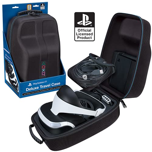Book Cover Sony PlayStation VR Headset and Accessories Carrying Case – Protective Deluxe Travel Case – Black Ballistic Exterior – Official Sony Licensed Product