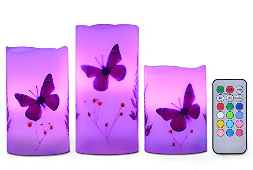 3 Set LED Candles Light Batteries Powered Unscented LED Tealight, Flameless Paraffin Wax Candle Lights 12 Color Changing Remote Control Romance Maker