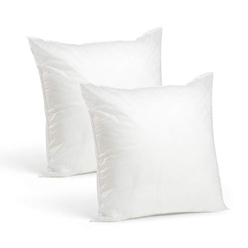 Set of 2-20 x 20 Premium Hypoallergenic Stuffer Pillow Insert Sham Square Form Polyester, Standard/White - Made in USA
