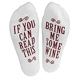 Haute Soiree If You Can Read This, Bring Me Some Wine Funny Socks for Women - One Size Fits All Gift for Wine Lovers