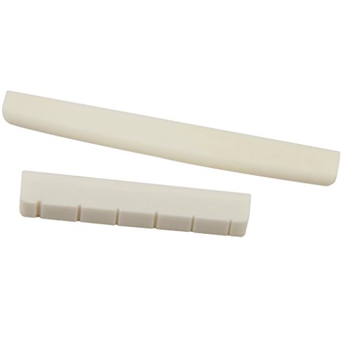 Sillet de Tête Fendu + Sillet de Chevalet en OS Bovins pour Guitare classique
