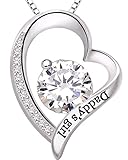 ALOV Jewelry Sterling Silver "Daddy's girl" Love Heart Cubic Zirconia Pendant Necklace