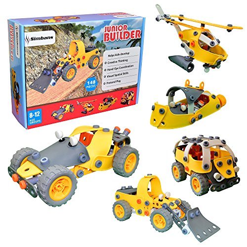 [Bonus Sac] Simbans JB 148 Pcs Ensemble Jouets de Construction Flexible pour 8, 9, 10+ Adolescent Garçons, Filles | STEM DIY Kit Educatif Créatif - Meilleur Cadeau pour Enfants
