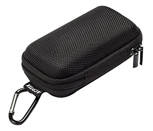 AGPtek BC Durable MP3 Player Case, Portable Clamshell Headphones Cover, Holder with Metal Carabiner Clip for MP3 Players, USB Cable, Earphones, Memory Cards, U Disk, Lens Filter, Keys, Coins, Black