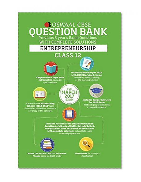 Oswaal CBSE CCE Question Bank With Complete Solutions For Class 12 Entrepreneurship (For 2017 Exams)