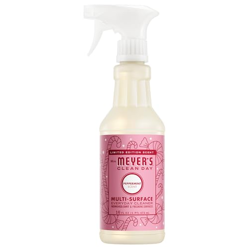 Mrs. Meyer's Multi-Surface Cleaner Spray, Everyday Cleaning Solution for Countertops, Floors, Walls and More, Peppermint, 16 fl oz Spray Bottle