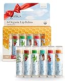 Sky Organics Organic Lip Balms With Beeswax for Lips, USDA Certified Organic, Six Assorted Flavors to Moisturize, Soothe & Soften, 6pk.