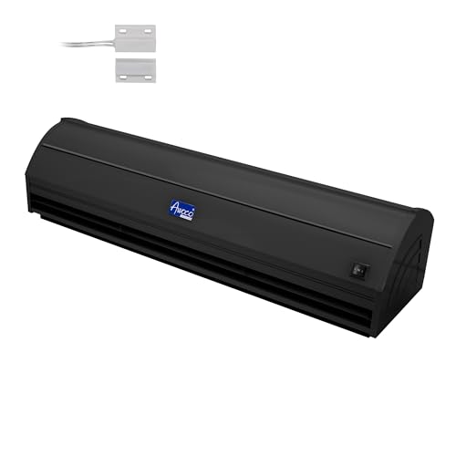 Awoco 42” Black Elegant 2 Speeds 1000 CFM Indoor Air Curtain, UL Certified, 120V Unheated with an Easy-Install Magnetic Door Switch