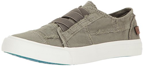 Blowfish Women's Marley Fashion Sneaker, Steel Grey Color Washed Canvas, 8 M US