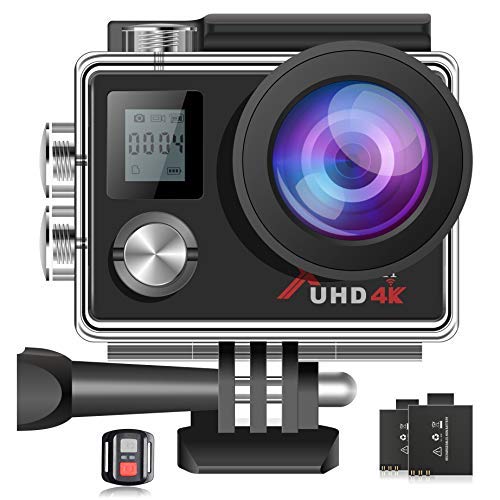 Campark ACT76 Action Camera 4K Ultra HD WiFi Waterproof DV Camcorder Sports Cam with Wireless Remote Control and 2 Pcs Rechargeable Batteries