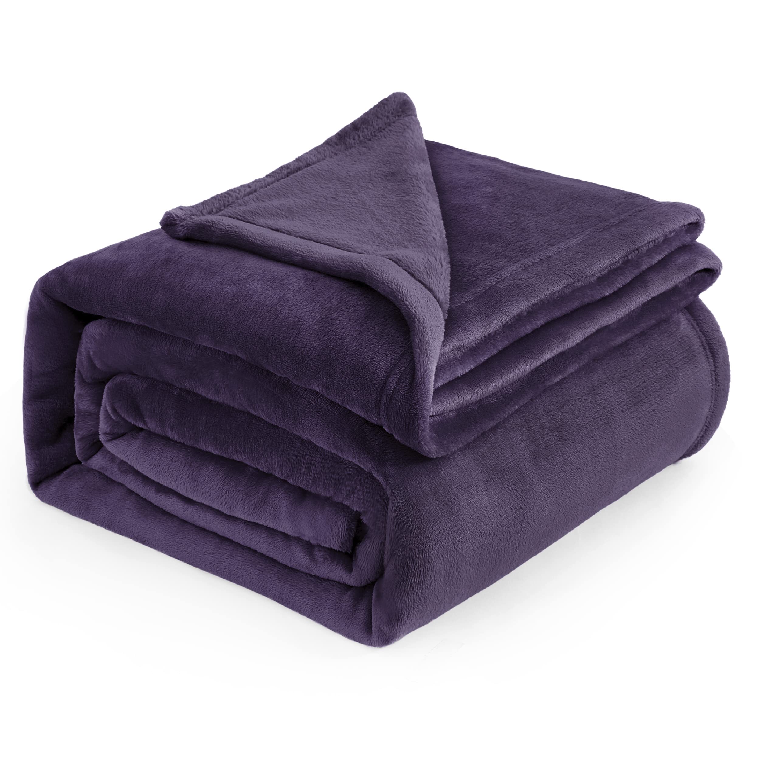 Book Cover Bedsure Fleece Blanket Queen Blanket Purple - Bed Blanket Soft Lightweight Plush Fuzzy Cozy Luxury Microfiber, 90x90 inches Queen (90
