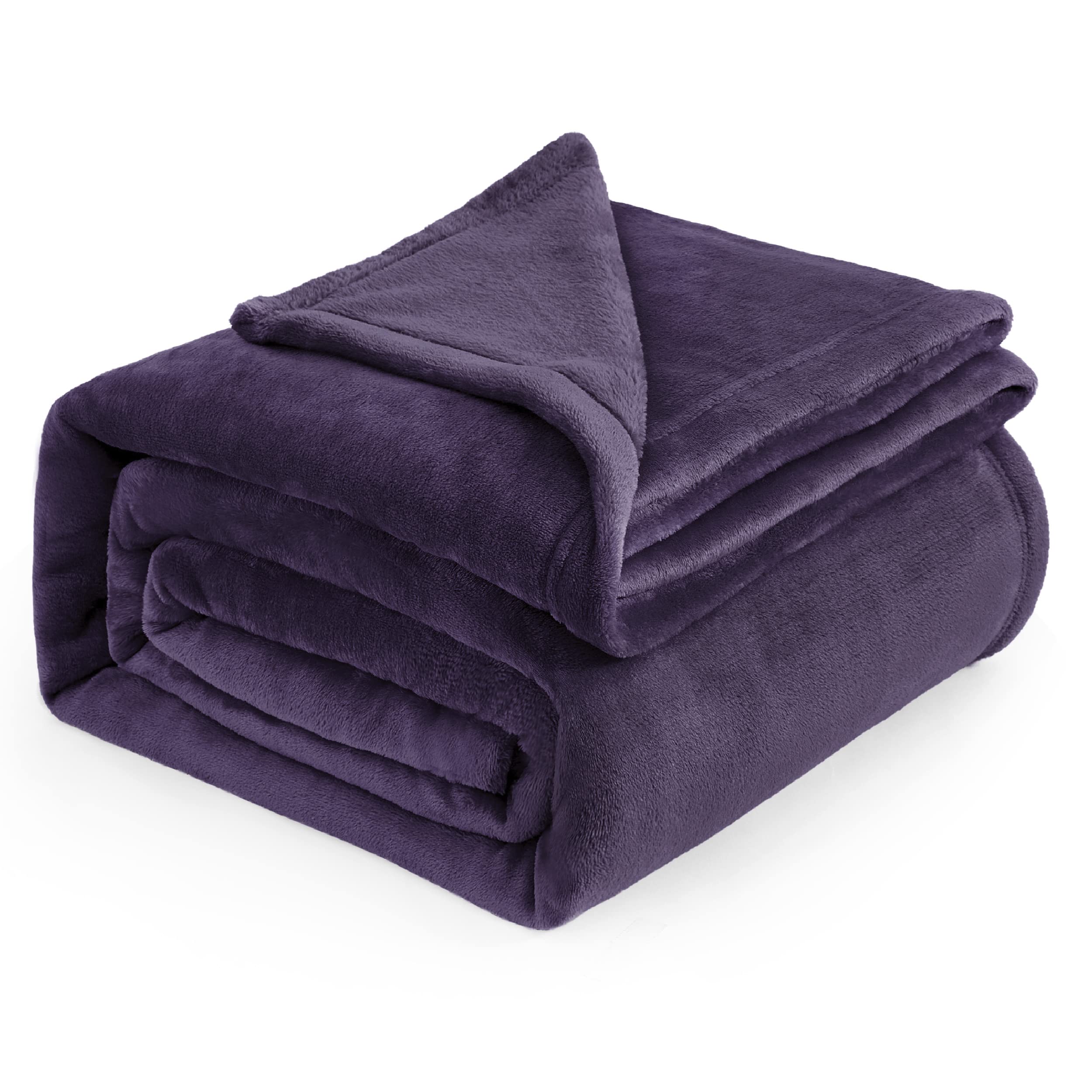 Bedsure Fleece Blanket Queen Blanket Purple - Bed Blanket Soft Lightweight Plush Fuzzy Cozy Luxury Microfiber, 90x90 inches Queen (90" x 90") Purple