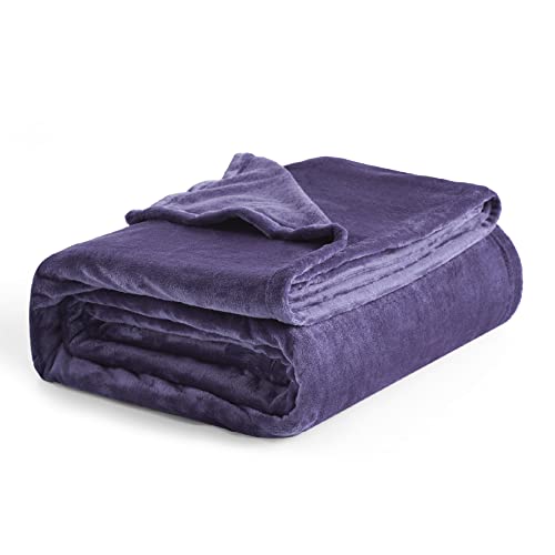 Book Cover Bedsure Fleece Blankets King Size Purple - Bed Blanket Soft Lightweight Plush Cozy Fuzzy Luxury Microfiber, 108x90 inches