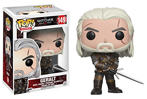Book Cover Funko POP Games: The Witcher-Geralt Action Figure Multicolor, 3.75 inches