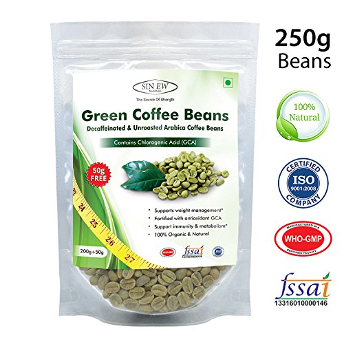 Sinew Nutrition Green Coffee Beans for Weight Management - 200 g + 50 g Free