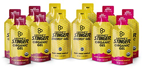 Honey Stinger Organic Energy Gels - Variety Pack - 12 Count - 4 of Each Flavor - Energy Source for Any Activity -Acai Pomegranate, Gold & Fruit Smoothie