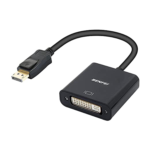 Book Cover DisplayPort to DVI DVI-D Single Link Adapter, Benfei Display Port to DVI Converter Male to Female Black Compatible for Lenovo, Dell, HP and Other Brand