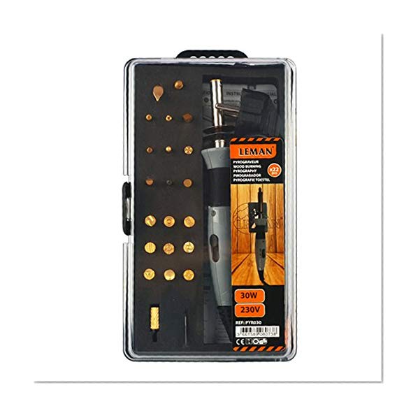Leman PYR030 Coffret pyrograveur, 30 W, 230 V, Orange
