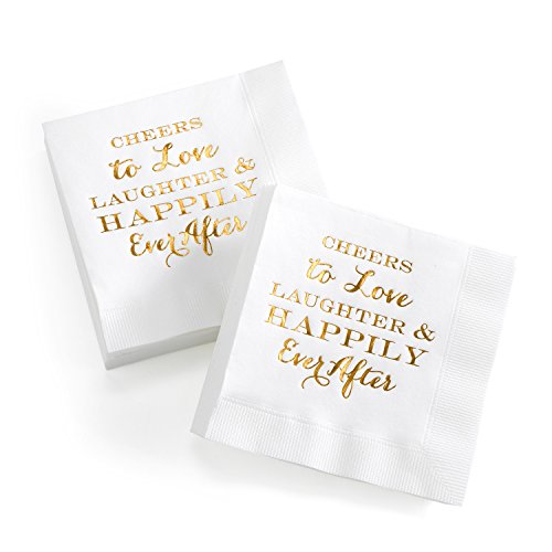 Hortense B. Hewitt Wedding Accessories Paper Napkins, 4.75-Inch (Folded), Happily Ever After, 50-Count