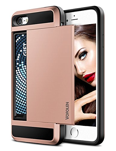 Vofolen Case Sliding Cover Pocket Rugged Protective Hard Shell Rose Gold