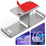 All Aluminum Headset Headphone Stand Hanger Under Desk Designed [Patented] Headphone Holder Hook by Strong Adhesive & Screws,PC Gaming Accessories Compatible with PC Gaming DJ Headsets,Silver
