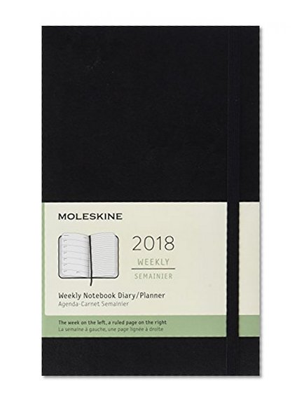 Moleskine 12 Month Weekly Planner, Large, Black, Soft Cover (5 x 8.25)