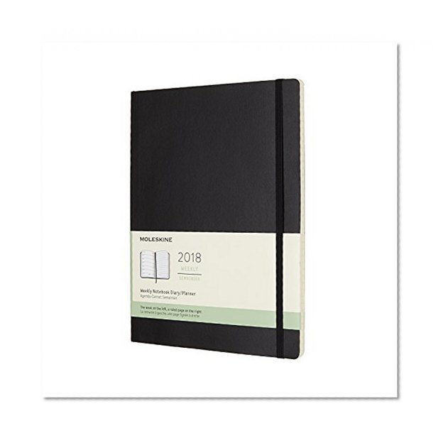 Moleskine 12 Month Weekly Planner, Extra Large, Black, Soft Cover (7.5 x 10)