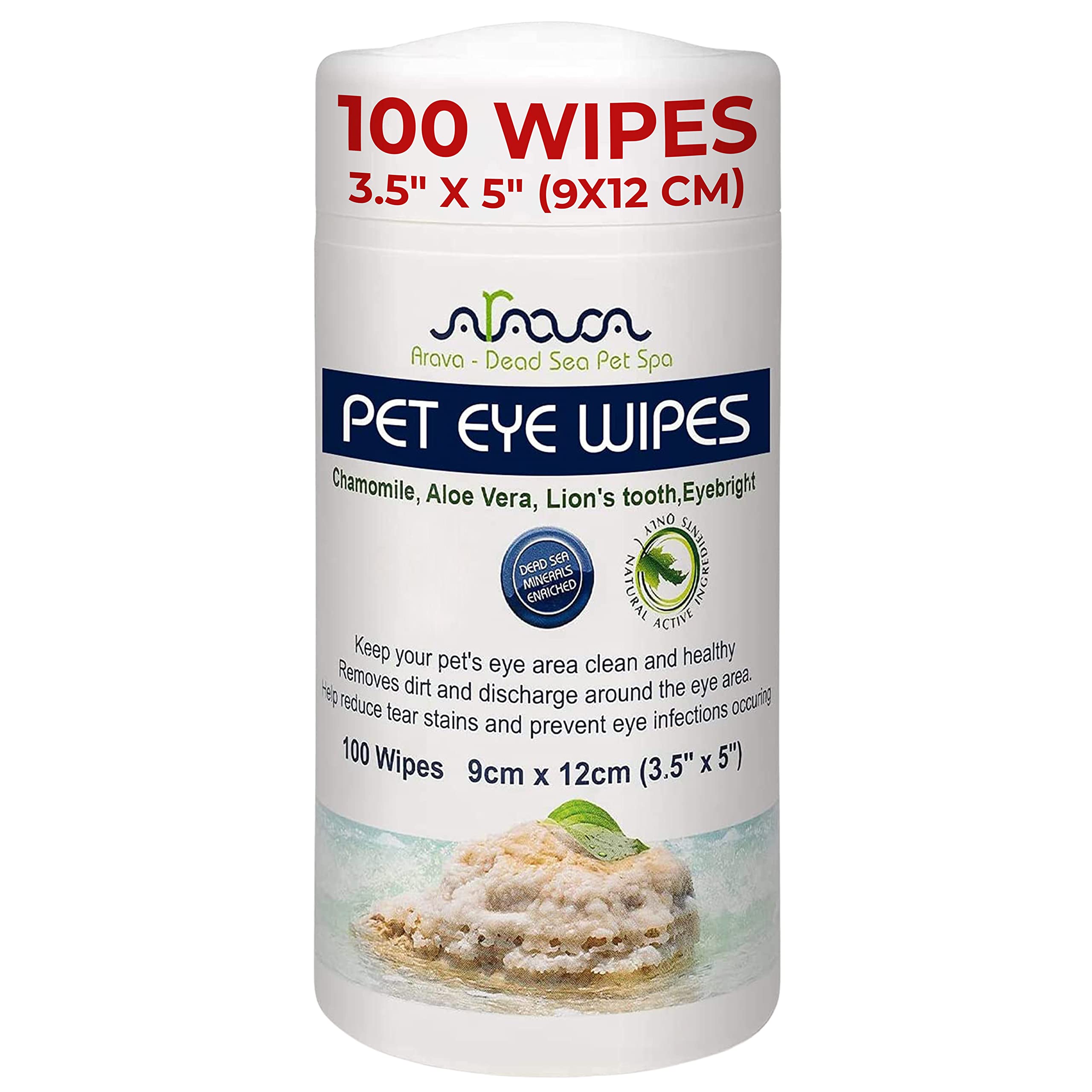 Book Cover rava Pet Eye Wipes - for Dogs Cats Puppies & Kittens - 100 Count - Natural and Aromatherapy Medicated - Removes Dirt Crust and Discharge - Prevents Tear Stains (Pet Eye Wipes)