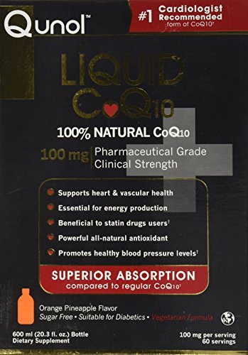 Qunol Liquid Ultra CoQ10 100 mg, 600% More Effective, 20 Ounces, 60 Servings each Bottle, Sugar Free, Orange Pineapple Flavor by Qunol