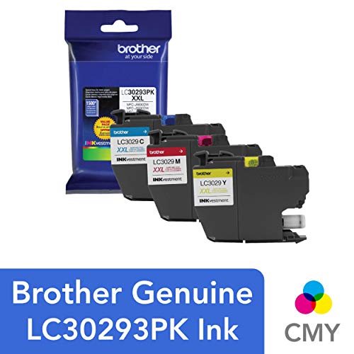 Brother LC3029 Color C/M/Y Ink Cartridges (LC30293PKS), Super High Yield, 3/Pack